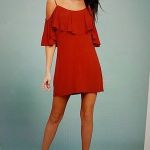 Lulus off the shoulder red dress